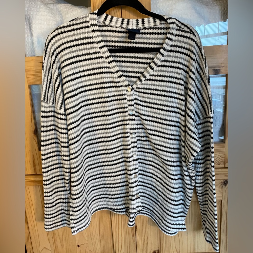 Daytrip Monochrome Striped Long Sleeve Top